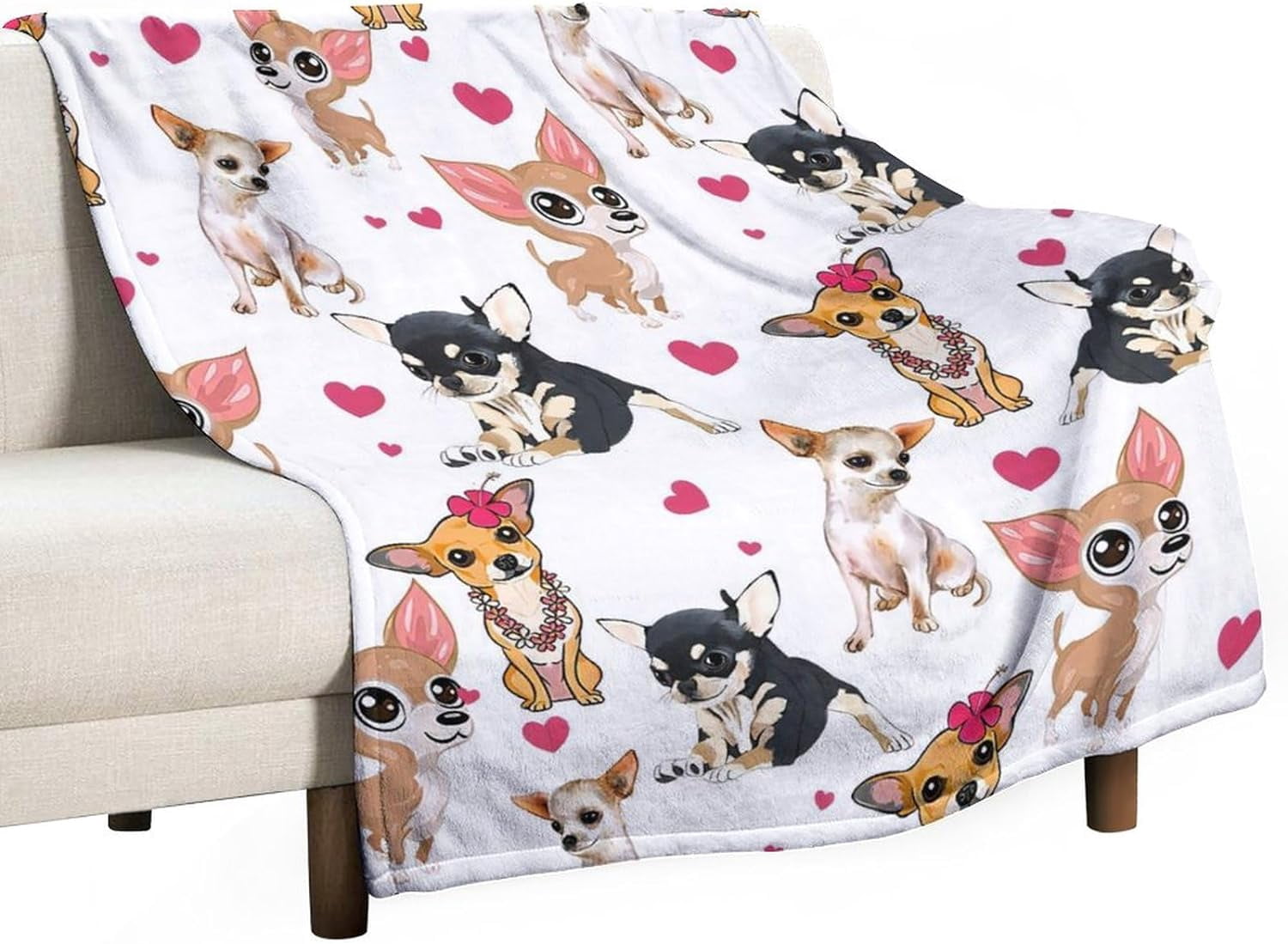 Chihuahua Dog Blanket Chihuahua Gifts for Girls Women Chihuahua Lovers Chihuahua Throw Blanket Kids Adults Soft Warm Cozy Fleece Blanket for Couch Sofa \u200bBed 40"x50"
