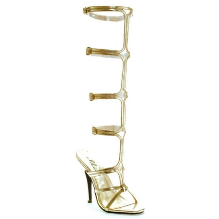 

510-Sexy 5 Heel Knee High Strap Up Sandal