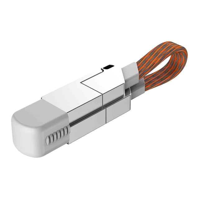 Magnetic Charging Cable,Keychain Four In One Fast Charging Portable Data Cable,60W Power with 4 Tips for Phones Tablets,Multi Charging Cable