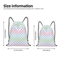 thumbnail image 2 of Saiise Colorful Checkerboard Pattern Sports Drawstring Backpack - String Swim Gym Bag with Wet Proof Pocket for Women&Men-Small, 2 of 6