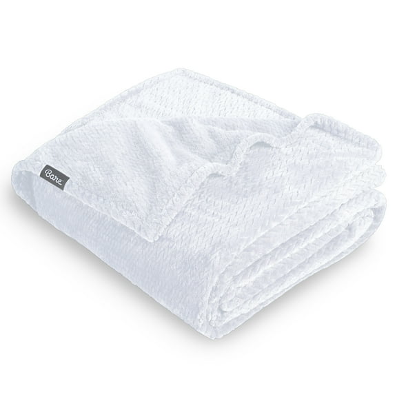Manta de vellón Bare Home matrimonial/queen color blanco