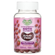 Human Beanz Biotin Jelly Beans Sugar Free Hair, Skin & Nails Strawberry Blast, 5000 Mcg, 120 Ea..