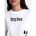 thumbnail image 4 of Halloween Women's Hey Boo Graphic Sweatshirt with Long Sleeves, Sizes XXS-XXL, 4 of 5