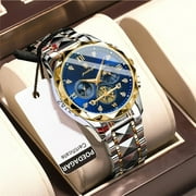 POEDAGAR Luxury Man Wristwatch Waterproof Luminous Chronograph Watch for Men Stainless Steel Mens Quartz Watches