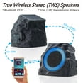 thumbnail image 6 of Postlucky 2-Pack Outdoor Solar Rock Speakers, Bluetooth, TWS Pairing, RGB LED Flashing, USB Charging, Waterproof, 8.1" Black, 6 of 7