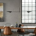 thumbnail image 3 of Hunter - Merian 2-light Matte Black, Extra Large Chandelier, Dimmable, Modern Style, Linear Shaped, for Bedrooms, Dining, Living Rooms - 48142, 3 of 10