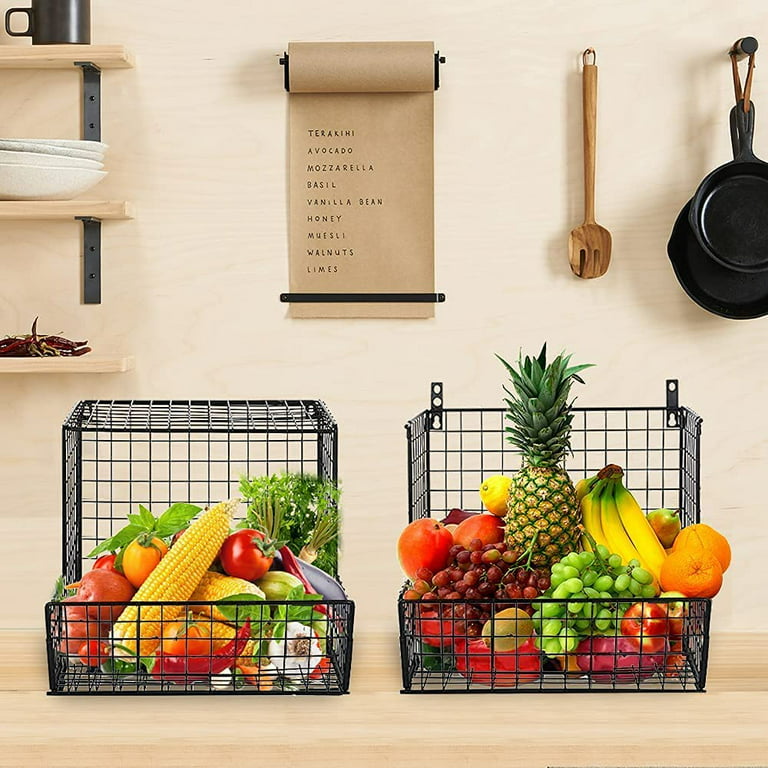 4 Tier Fruit Storage Basket Stand Kitchen Rolling Cart Vegetable