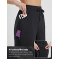 thumbnail image 6 of baleaf Bermuda Shorts for Women Knee Length 9'' Long Zipper Pockets High Waisted Quick Dry Lightweight Black L, 6 of 7
