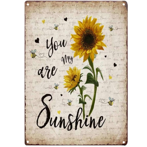 TISOSO You Are My Sunshine Retro Sunflower Vintage Tin Bar Sign Primitive Country Farmhouse Home Decor for Living Room, Laundry Room, Bathroom Decoration 8X12Inch
