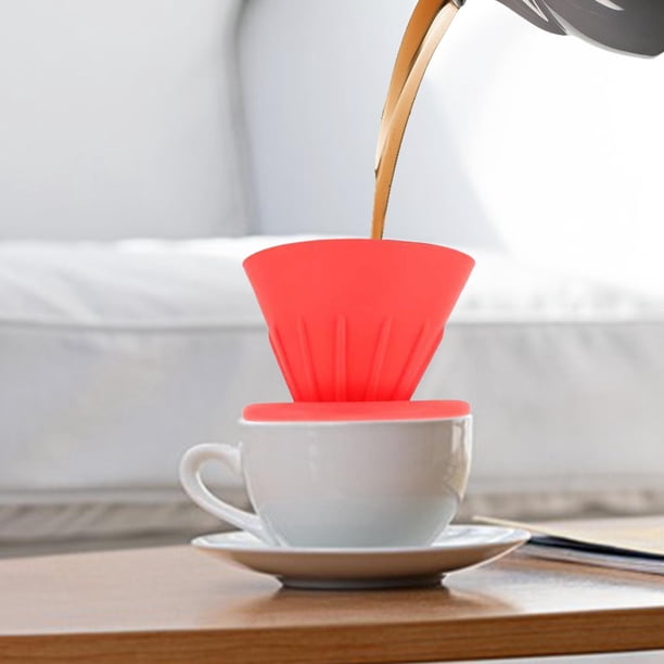 Cafetera de cono de goteo Soledad filtro de café silicona reutilizable rojo