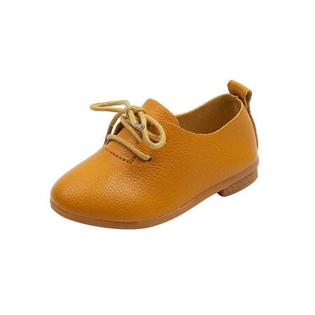

Gomelly Boys Flats Soft Sole Flat Shoe Comfort Loafers Low Top Loafer Unisex Kids Casual Shoes Yellow 8C