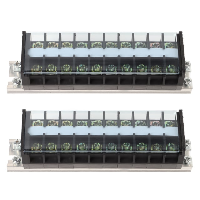 Bloque de Barrera de Alambre de 2 Piezas Barra de Terminales de Cableado Tipo Riel de 660 V 20 A Tira de Terminales de Tornillo de Doble Tira de Terminales de Doble con