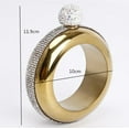 thumbnail image 3 of Bracelet Flask Bangle Flasks Creative Stainless 304 Steeland Hip Flask Funnel Set For Women 3.5 oz (Sliver With Rhinestones Lid), 3 of 7