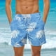 thumbnail image 2 of Pantalones Cortos Casuales de Impresión Hawaiana de los Hombres, Poliéster de Secado Rápido con Forro de Malla para la Playa Y la Piscina, 2 of 9