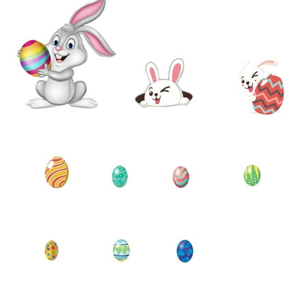

PRINxy WallStickers Clearance Easter bunny eg g sticker holiday cartoon decoration magnetic refrigerator