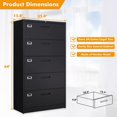 thumbnail image 3 of MIIIKO 5 Drawer File Cabinet with Lock, 5 Drawer Metal Filing Cabinet, Lateral Filing Cabinet for Home Office, Lockable Storage Cabinet for Hanging Files Letter/Legal/F4/A4 Size, 3 of 8