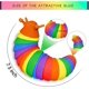 thumbnail image 2 of Juguete Fidget Slug, babosa de descompresión flexible para relajarse, juguete antiestrés de babosa articulado amigable, juguete sensorial de mano para adultos (arco iris de 7,5 pulgadas), 2 of 5