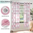 thumbnail image 3 of Yayeee Window Curtains Set of 2 for Living Room Light Filtering 63"x42", Pink Checkered Heart, 3 of 7