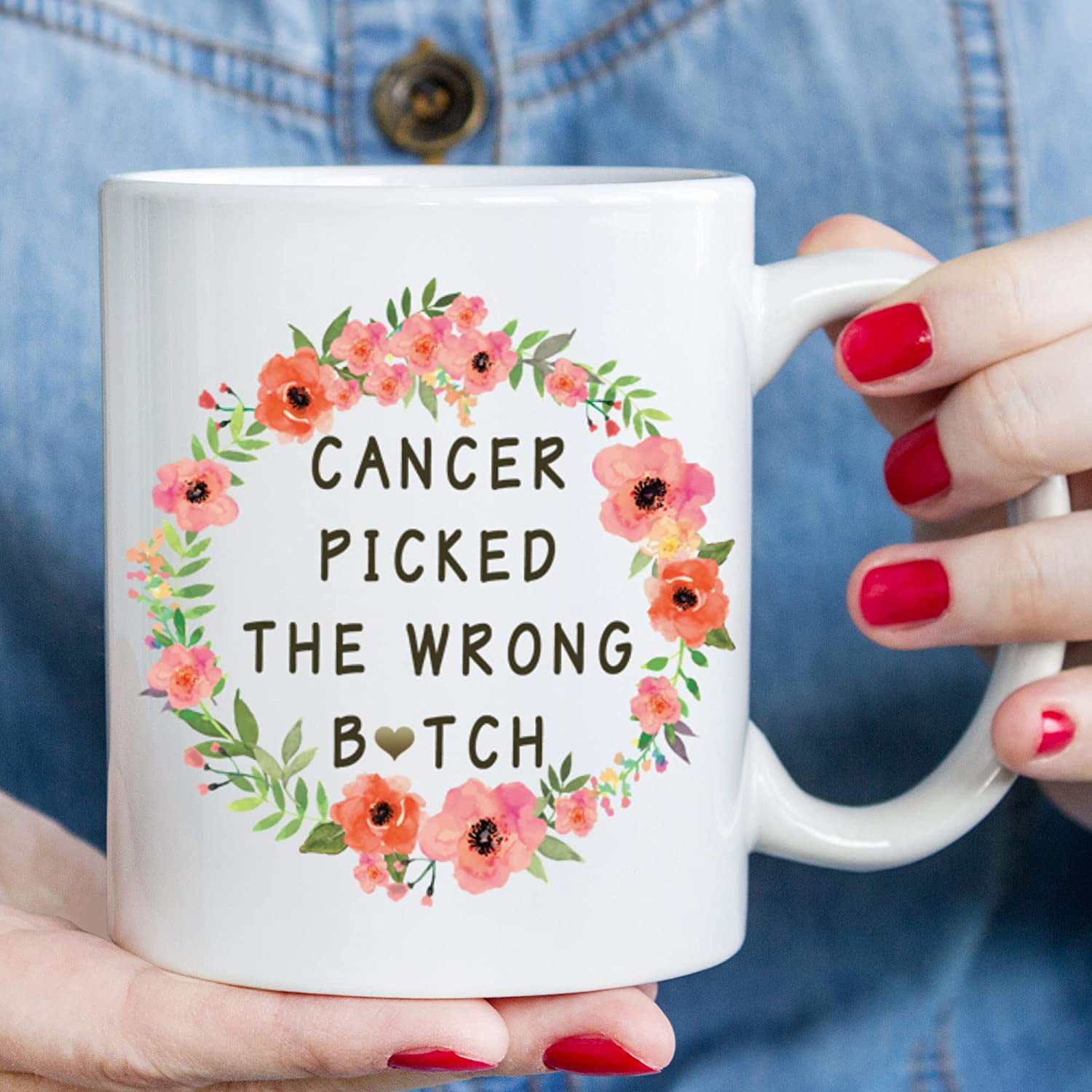 Cancer Survivor Gifts for Women Men - Chemo Mug - Cancer Care Package Cancer Gift for Chemotherapy Ovarian Breast Cancer Hysterectomy - 11oz Coffee