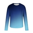thumbnail image 3 of Wdfiry Long Sleeve Tee Shirts for Men Men's Loose Round Neck Gradient Printing Long-sleeved T-shirt Top, 3 of 4