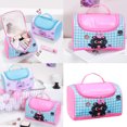 thumbnail image 2 of Multi Layer Travel Cosmetic Storage Bag Water Resistant PU Materials Lovely Cartoon Makeup Organizers With Hand Strap, 2 of 8