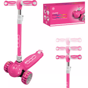 Kids Fiat Youth Glow Kick Scooter in Pink Ages 3-8 Years With LED Light Up wheels
