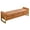 PU Brown, variant on BaseBeauty 67" Storage Bench for King Size Bed, Double Lids Storage Bench for Bedroom, PU End of Bed Bench with Golden Legs, Beige