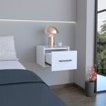 thumbnail image 4 of HomeRoots 10 in. One Drawer Faux Wood Floating Nightstand, White, 4 of 9