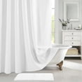 thumbnail image 4 of FRAMICS Waffle Shower Curtain Sets with Non-Slip Rug & 12 Hooks, Luxury Heavy Duty Waterproof Fabric Bathroom Sets, 72" x 72", White, 4 of 13