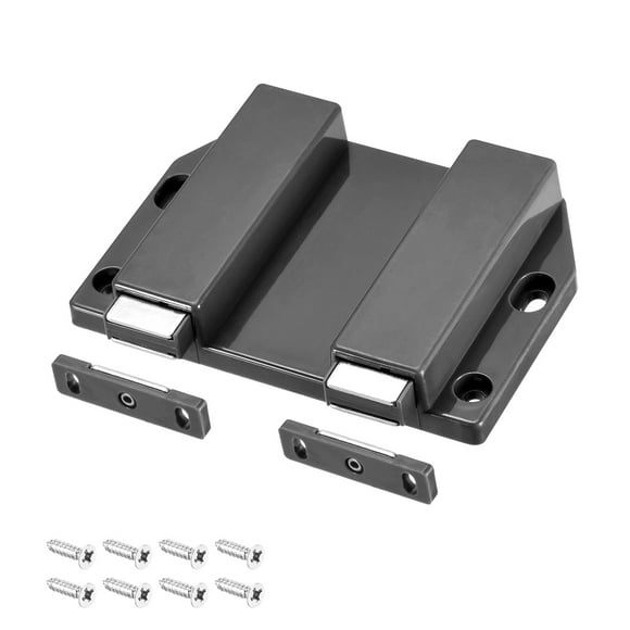 Unique Bargains Double Touch Catch Magnetic Latch for Cabinet Door Cupboard Black 1pcs