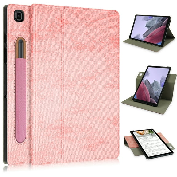 Dteck Case for Samsung Galaxy Tab A7 Lite 8.7 2021 Release (SM-T220 / T225), 90 Degree Rotating PU Leather Hybrid PC Hard Back Cover Case Fit Samsung Galaxy Tab A7 Lite 8.7 2021 Tablet, Pink