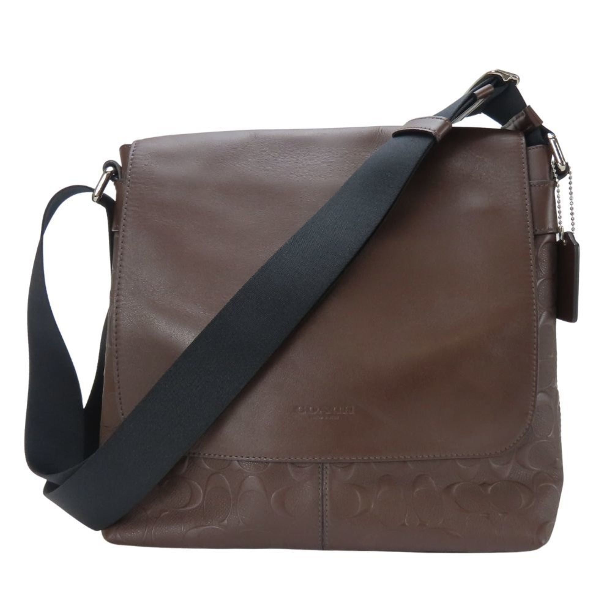 Pre-Owned Coach Shoulder Bag F72220 Signature Leather Brown