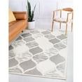 thumbnail image 4 of Leick Home Laurus Gray and Ivory 3' x 5' Rectangle Quatrefoil Indoor/Outdoor Area Rug, 4 of 7