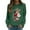 Dark Green, variant on Fiaer Christmas Sweatshirts for Women Santa Reindeer Snowman Crew Neck Tops Long Sleeve Funny Graphic Tops Dark Green S