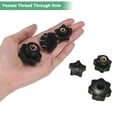 thumbnail image 4 of Uxcell 2-Pack 7 Pomos de Estrella, Rosca Hembra M10 40mm Cabeza de Siete Puntas con Agujero Pasante Agarre de Sujeción [Negro], 4 of 6