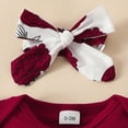 thumbnail image 4 of NOLDARES Newborn Baby Girl Outfit Ruffle Romper Dress Shorts Coming Home Clothes Set(Wine,3-6 Months), 4 of 7