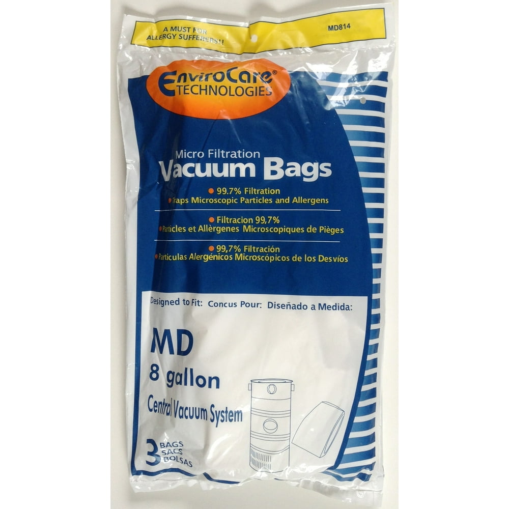 MD 8 GALLON CENTRAL VACUUM SYSTEM BAGS Replacement Vacuum Cleaner Bags