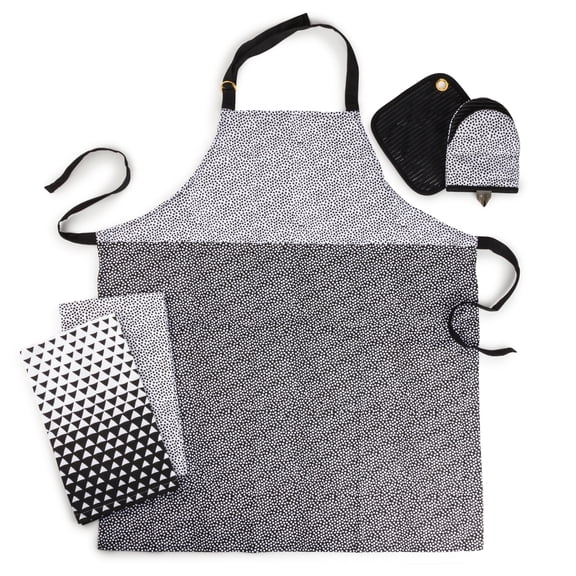Thyme & Table Textile Kitchen Set, Tie Dye Black, 5-Piece Set