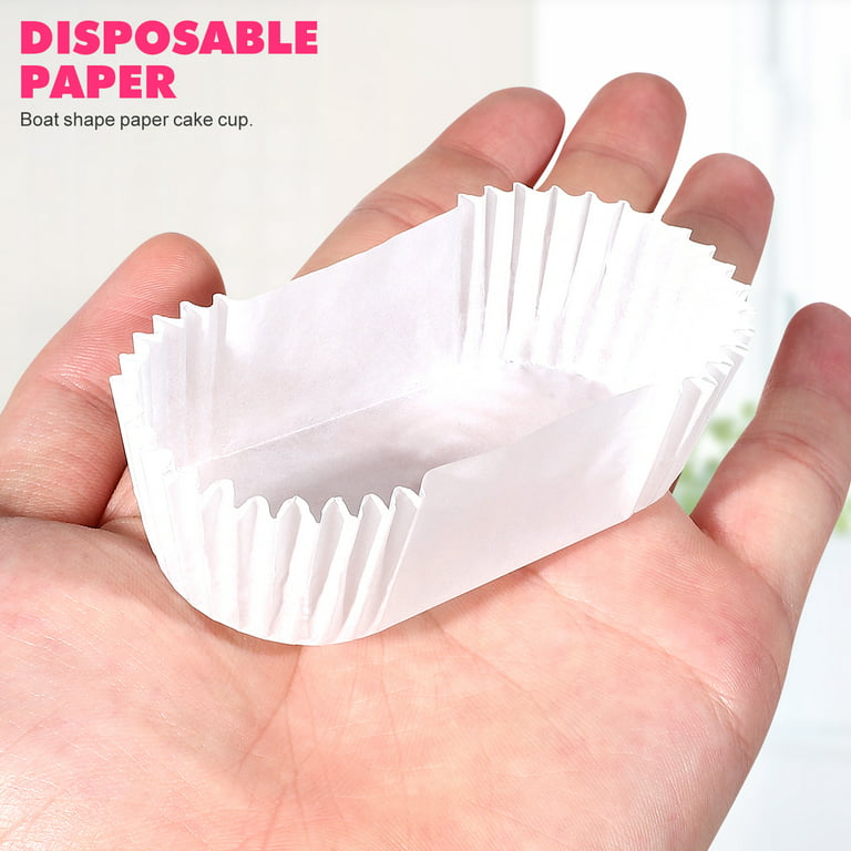 Liners Cupcake Baking Paper Cups Cake Loaf Oval Mini Cup Muffin Bread Pans  Liner Pan Disposable Proof Boat Shape Dessert