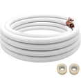 thumbnail image 1 of VEVOR Mini Split Copper Line Set 24.6ft Length, 3/8\" & 5/8\" OD Copper Pipes for Mini Split Air Conditioner, Flared Copper Lines White Mini Split Line Set for Heat Pump System Line Set for 24000 BTU, 1 of 9