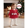 thumbnail image 4 of Miaouyo Infant Baby Girl Christmas Fall Ribbed Romper Dress 0 3 6 9 12 18 Months Santa Claus Round Neck Mesh Bubble Jumpsuit with Headband, 4 of 9