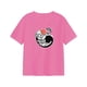 thumbnail image 3 of Tops de manga corta para mujer, camiseta informal, novedad, ropa de calle con ajuste holgado de dibujos animados, Tops de cuello redondo para viajes, uso diario ROSA ROSA Yinane Camiseta para mujer, 3 of 8