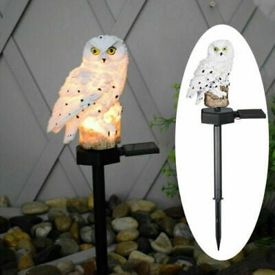 Solar Garden Lights Owl Ornament Animal Bird Outdoor LED Decor Sculpture NEW 