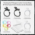 thumbnail image 2 of 4PCS Dragon Crochet Tension Rings and 10PCS Metal Spiral Stitch Markers for Knitting with Storage Box Adjustable Dragon Yarn Ring, 2 of 7
