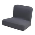 thumbnail image 2 of DOLITY Housse de Chaise de Salle à Manger Extensible Dossier Bas Court Tabouret de Bar Gris, 2 of 6