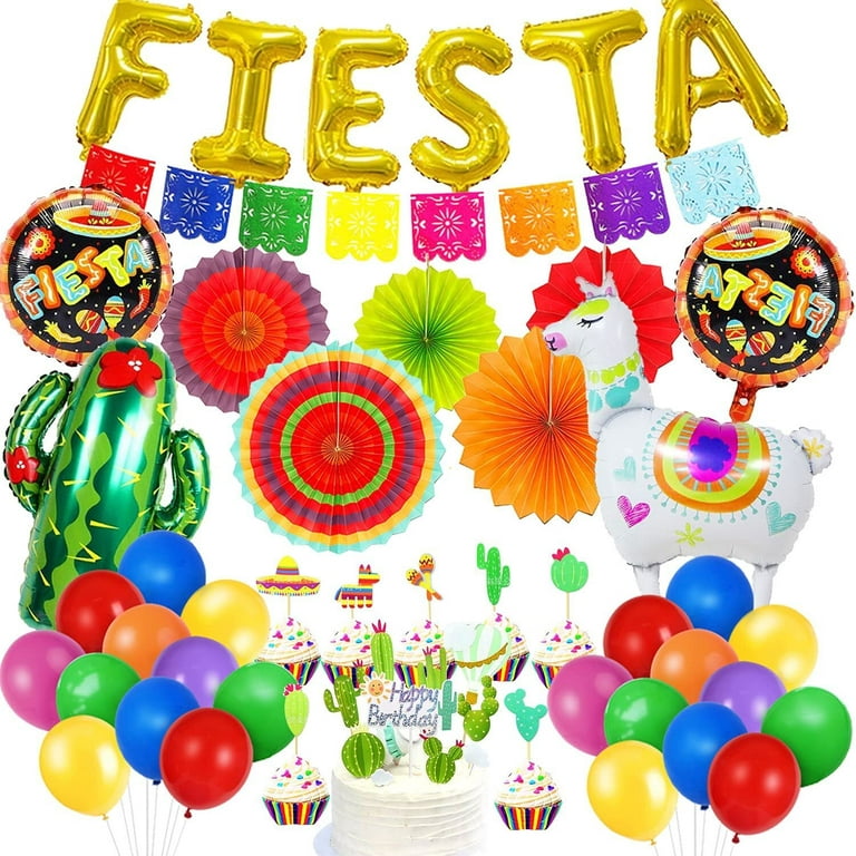 AYUQI Fiesta Balloons Mexican Party Decoration Fiesta Party Decoration  Cactus Balloons Fiesta Birthday Party Supplies Wedding Birthday Decoracion  De