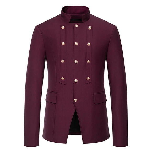 BOBOGOJP Men's Causal Blazer Slim Fit Suit Jacket for Men Two Button Sports Coats Wedding Prom Party (Red,XXL)