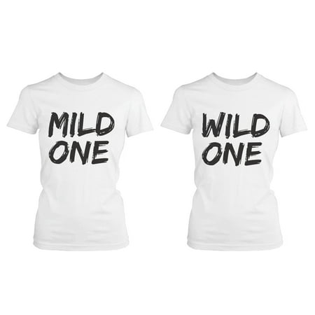 Cute Best Friend T Shirts - Mild One and Wild One - Funny BFF Matching (Funny Matching Best Friend Shirts)