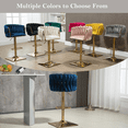 thumbnail image 6 of Swivel Bar Stools, Adjustable Height Bar Stools with Back and Golden Footrest, Upholstered Barstools, Vintage Sturdy Frame Chairs for Kitchen Island, Home Bar(Navy,Set of 8), 6 of 9