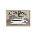 thumbnail image 1 of Coffee Wall Art with Frame, It's Coffee Time Text with Rome Landmark Collesium, Printed Fabric Poster for Bathroom Living Room, 35" x 23", Tan Grey Yellow, by Ambesonne, 1 of 2
